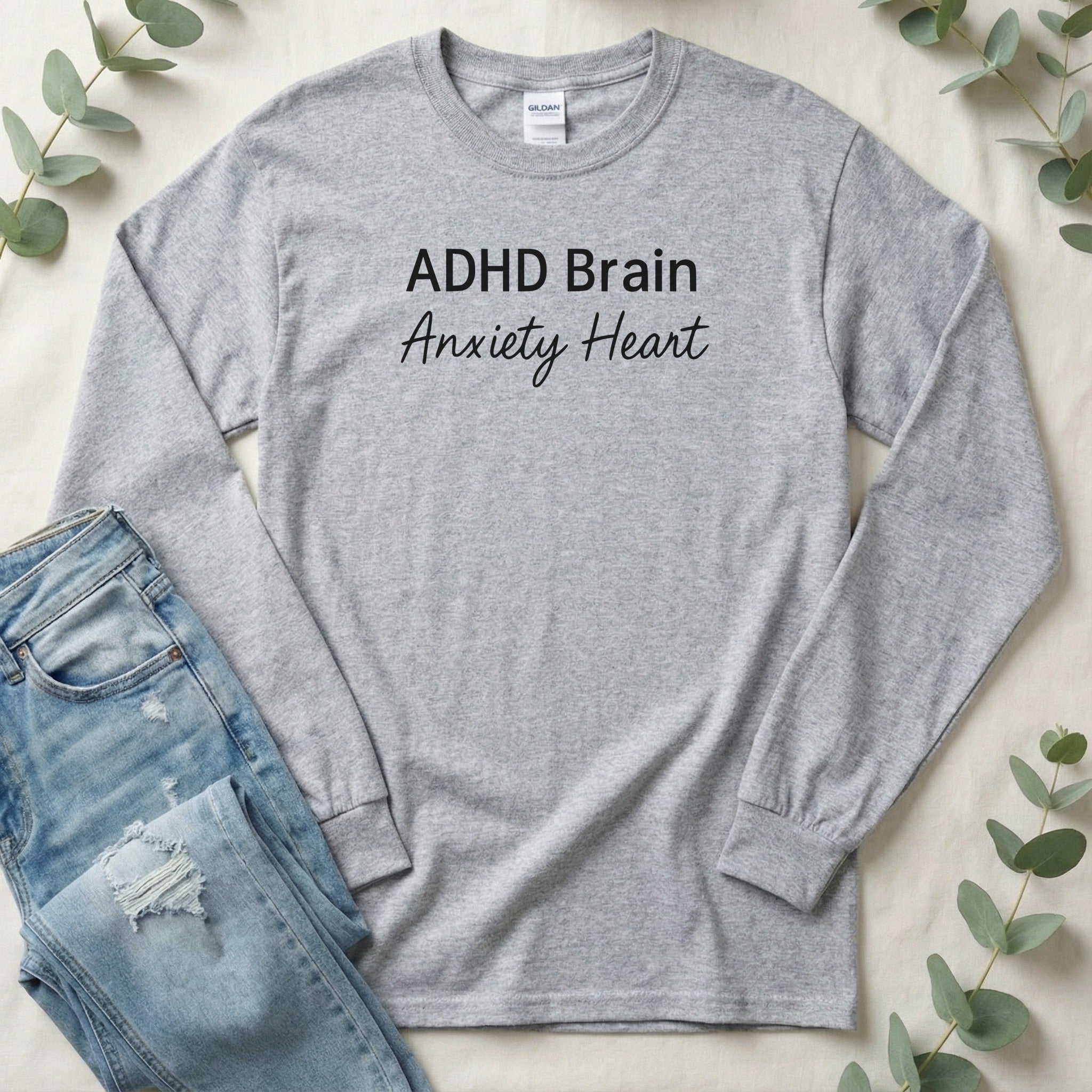 ADHD Brain Anxiety Heart Long Sleeve Shirt product