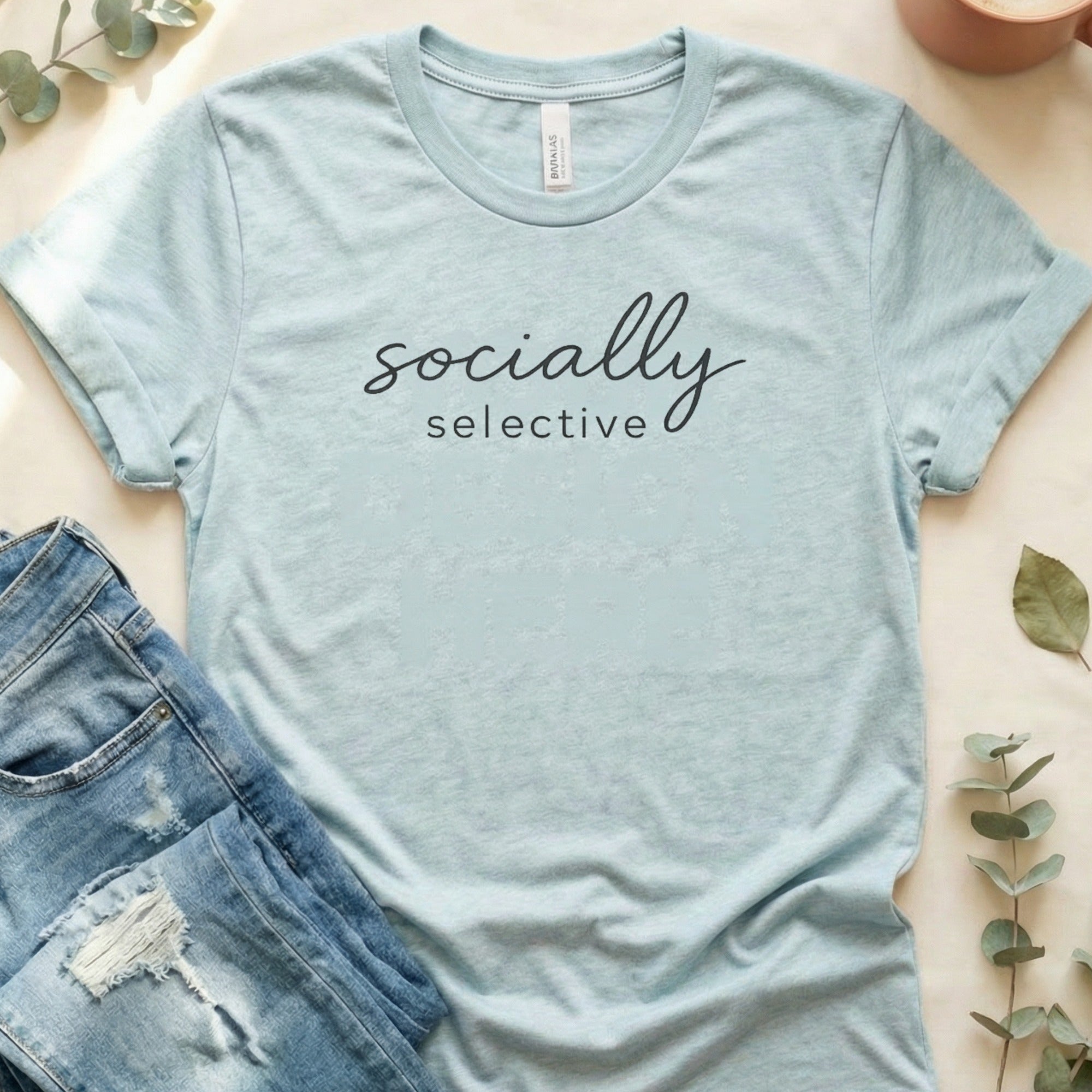 Socially Selective Minimalist Design Graphic T-Shirt