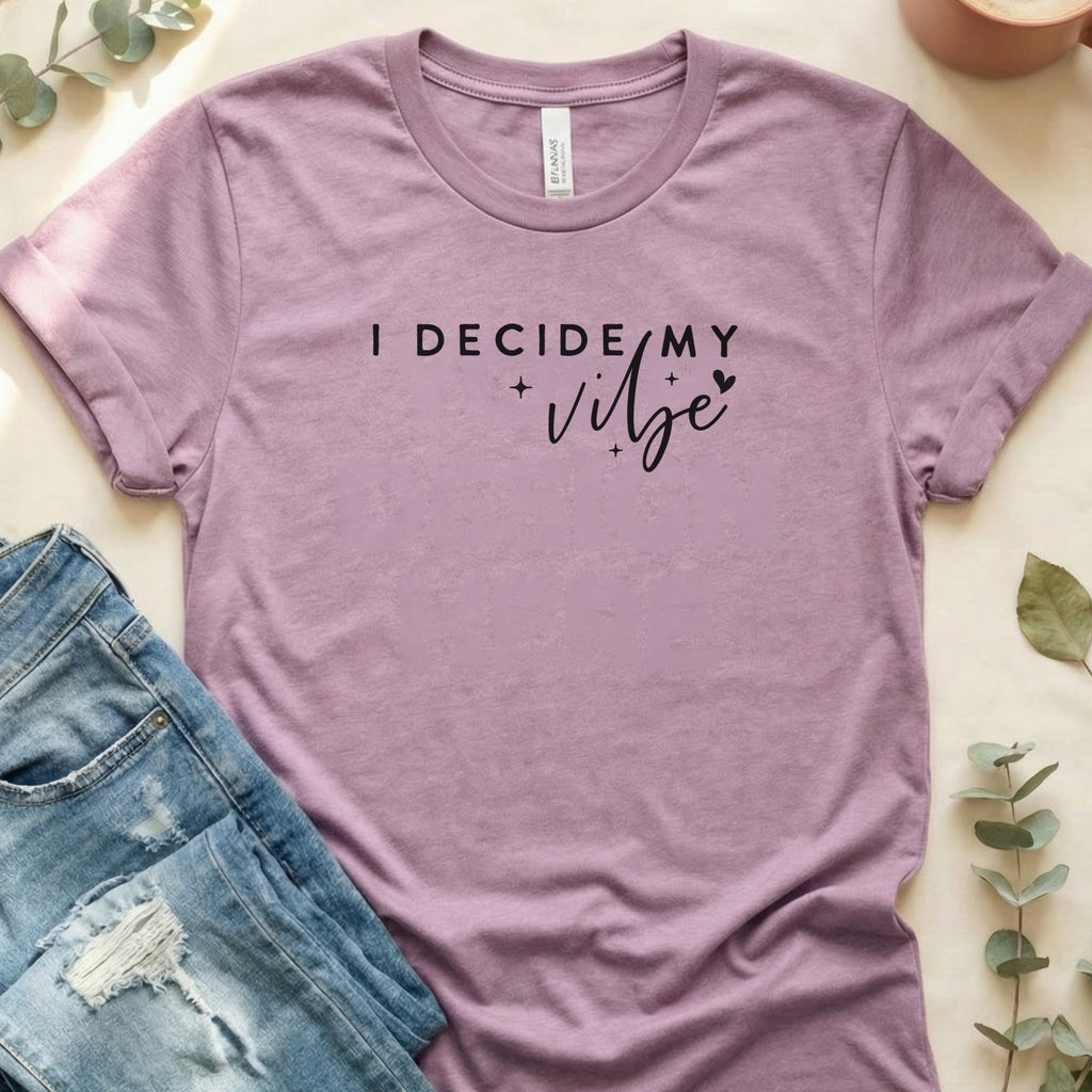 I Decide My Vibe Graphic Tee Positive Message Shirt