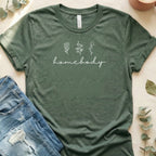 Green Homebody Floral Graphic Casual Tee Product