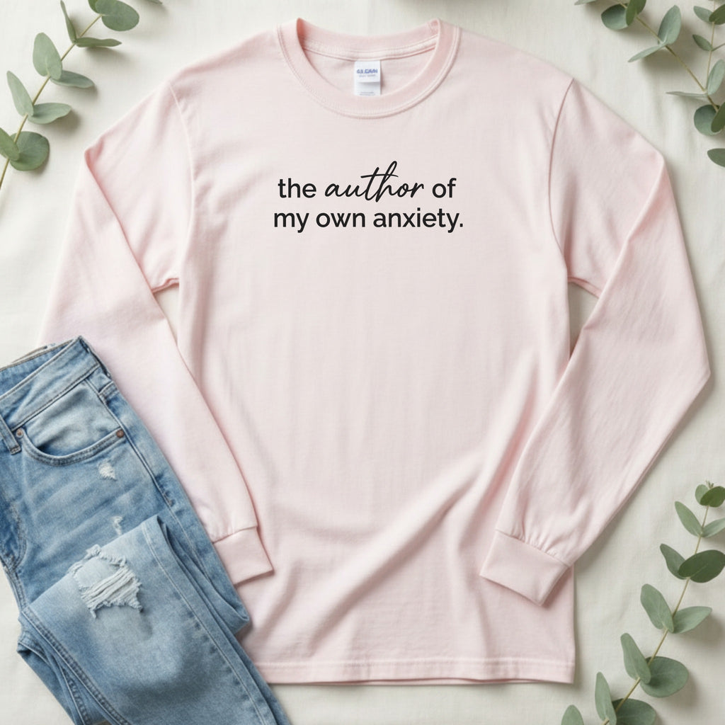 the author of my own anxiety pink sweatshirt