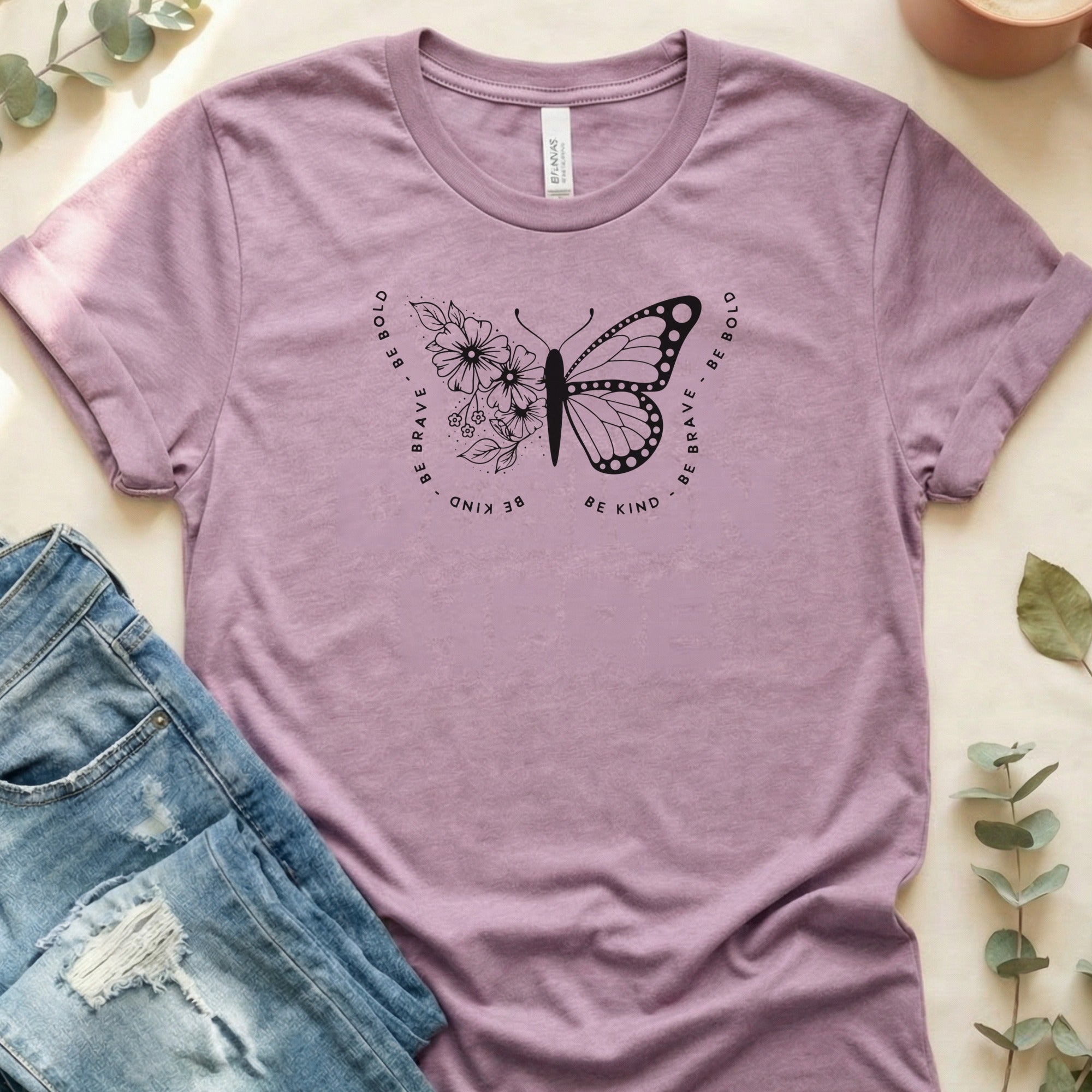Be Kind Be Brave Be Bold Butterfly design t-shirt