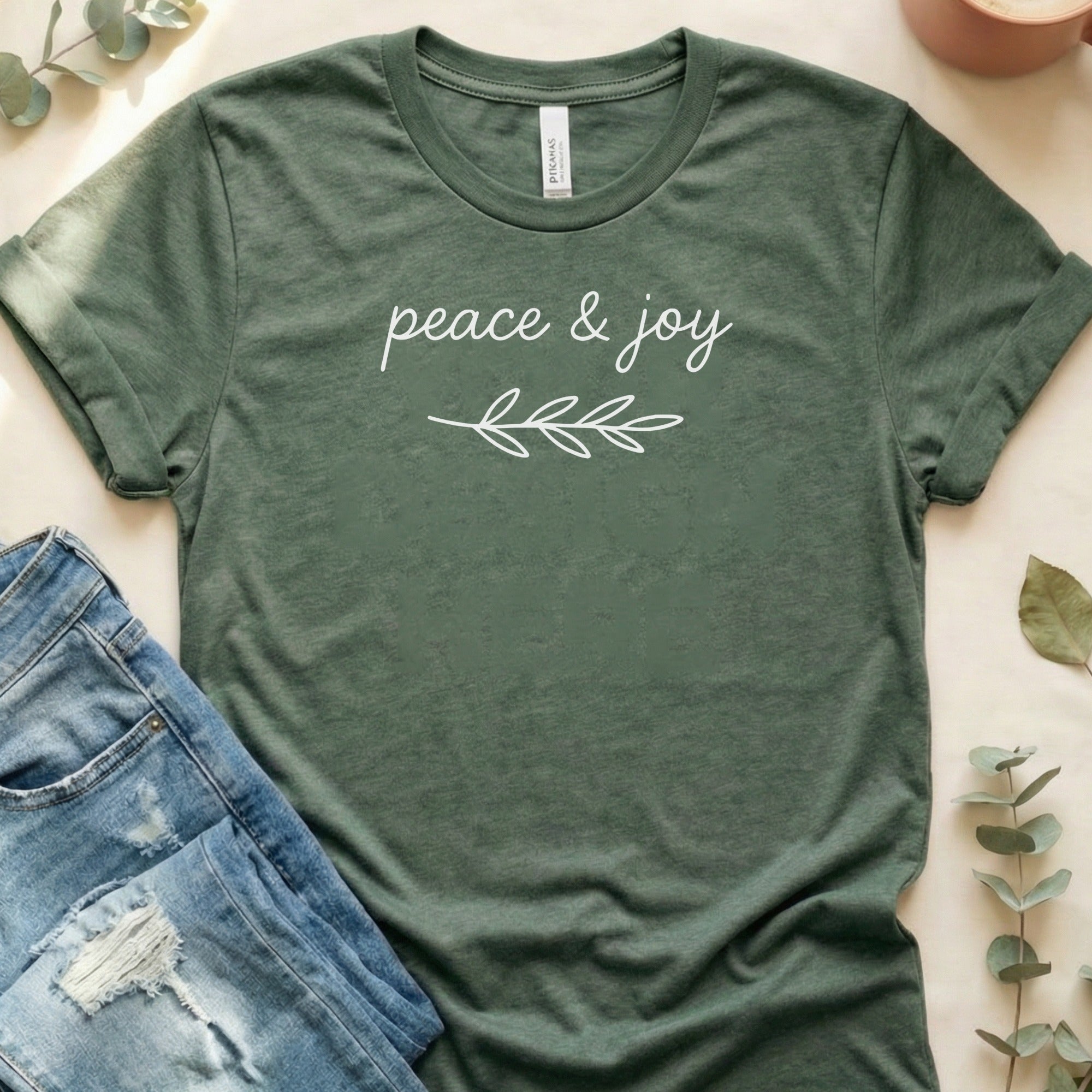 Peace & Joy Graphic Tee Inspirational Shirt for Women