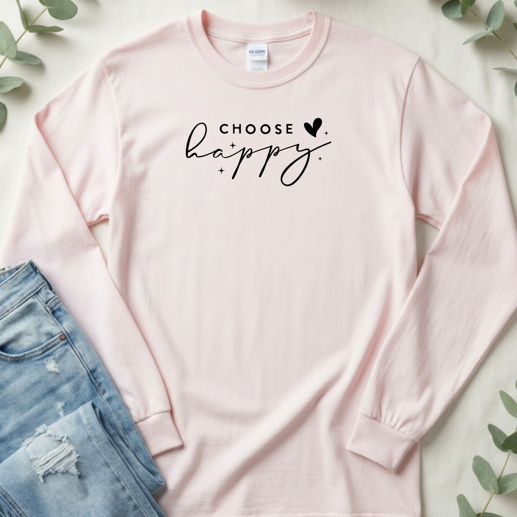 Choose Happy Graphic Long Sleeve Shirt