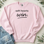 Soft Hearts Win Text Design Sweatshirt Product