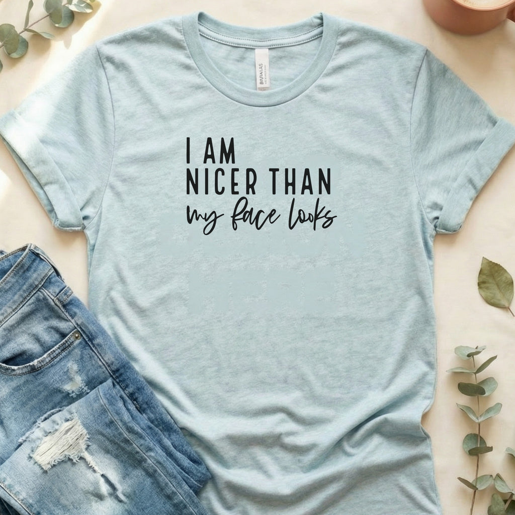 I Am Nicer Than My Face Looks Graphic Tee