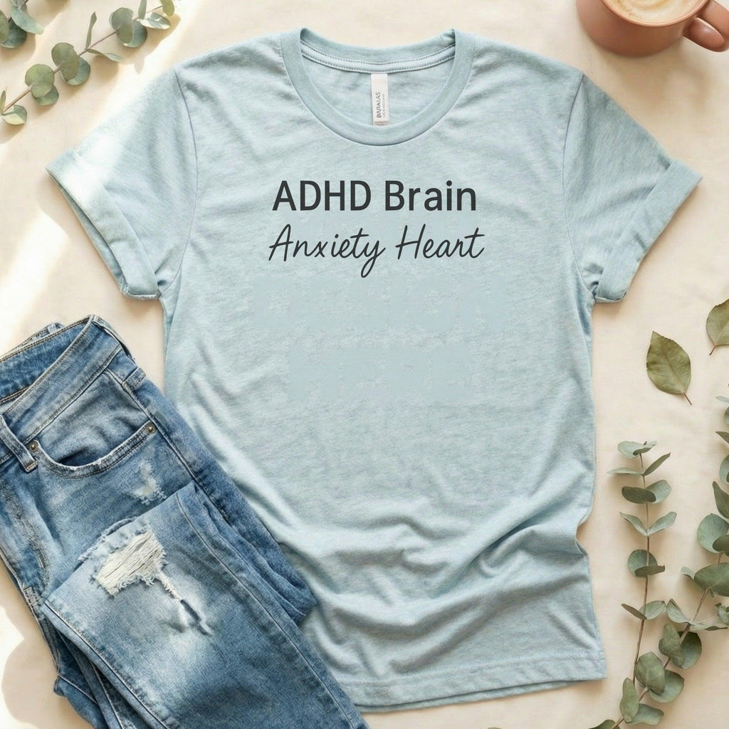 ADHD Brain Anxiety Heart T-Shirt for a Unique Style