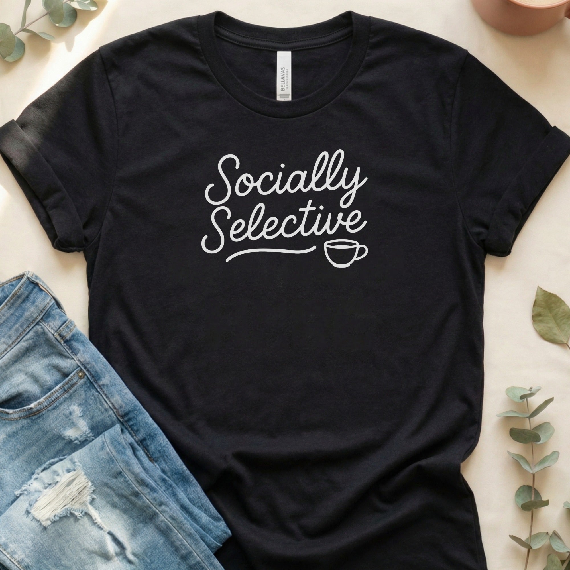 Socially Selective Black T-Shirt Casual Tee Product