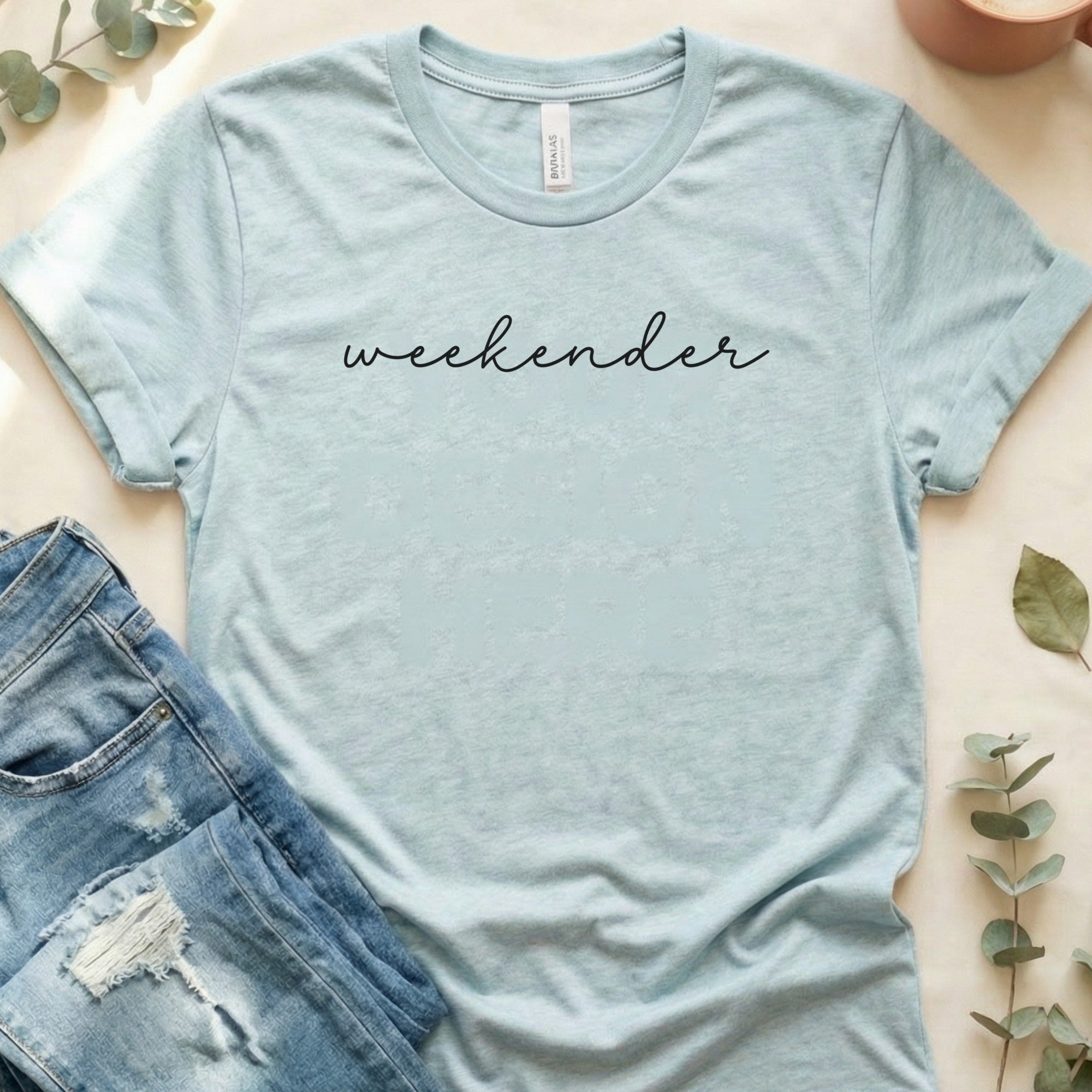 Casual Weekender Tee with Rolled Sleeves Graphic Shirt