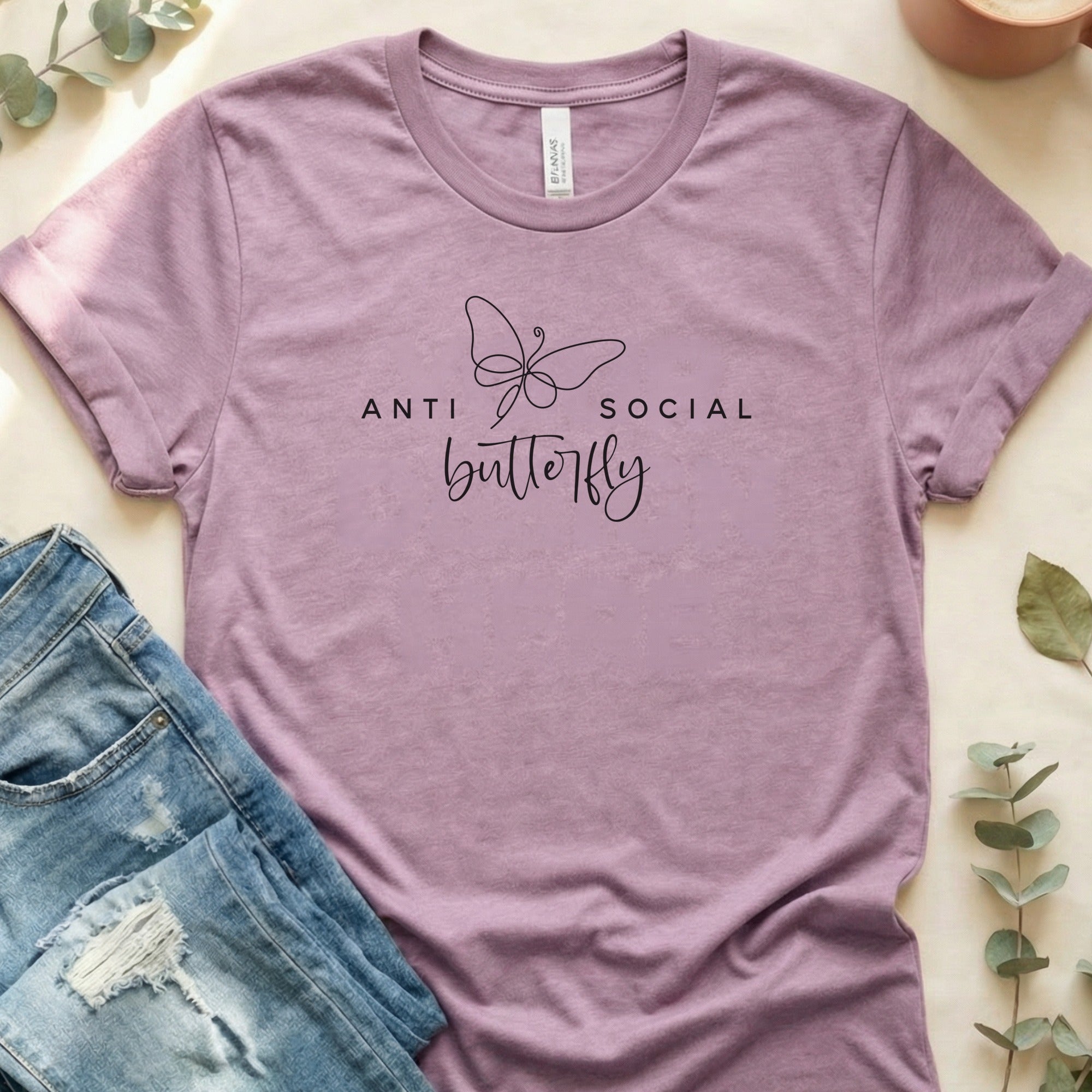 Anti Social Butterfly Graphic Tee for Everyday Style