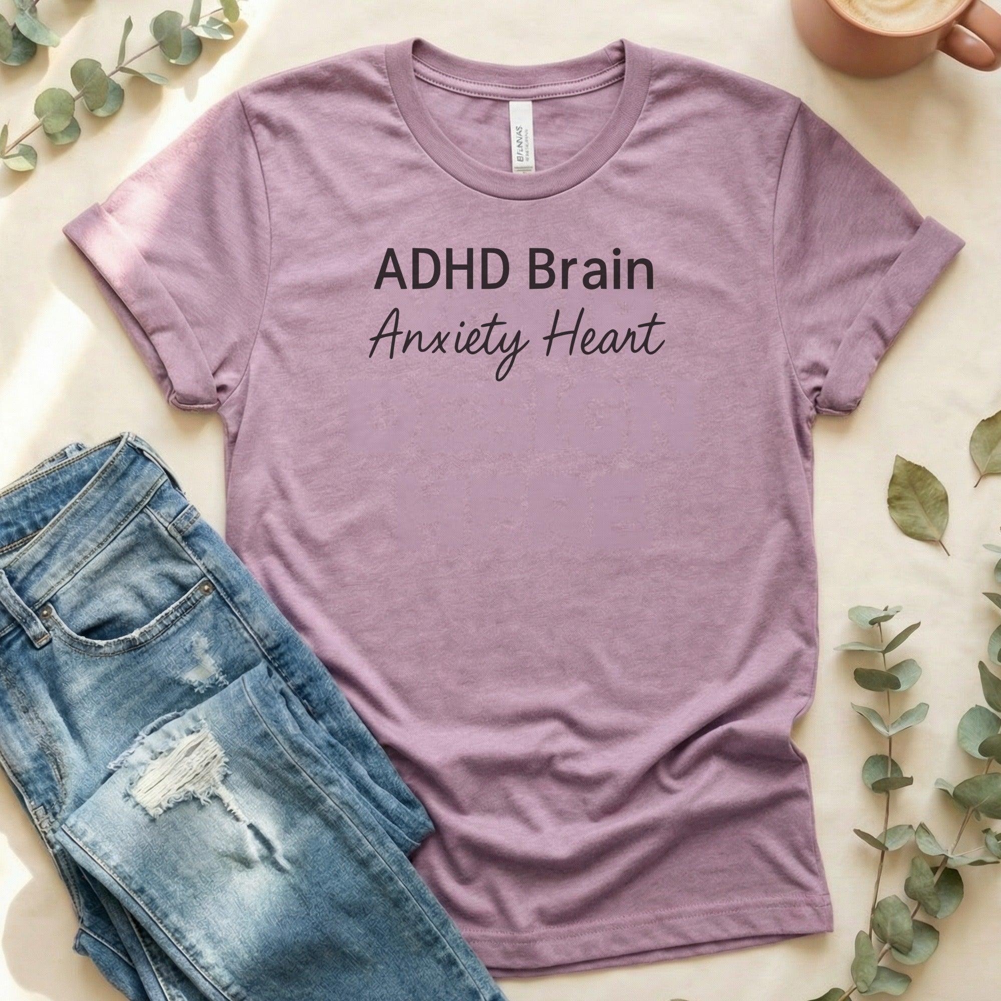ADHD Brain Anxiety Heart T-shirt product