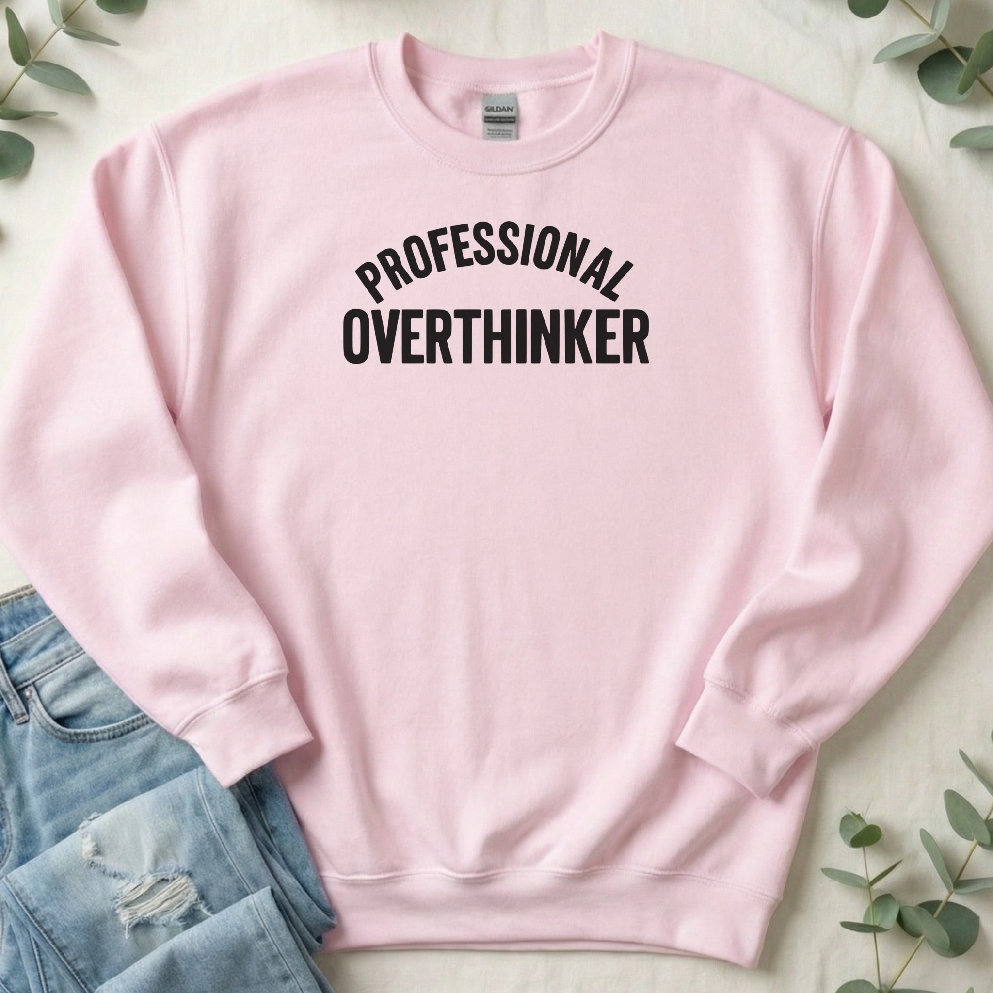 Professional Overthinker Pink Sweatshirt Product