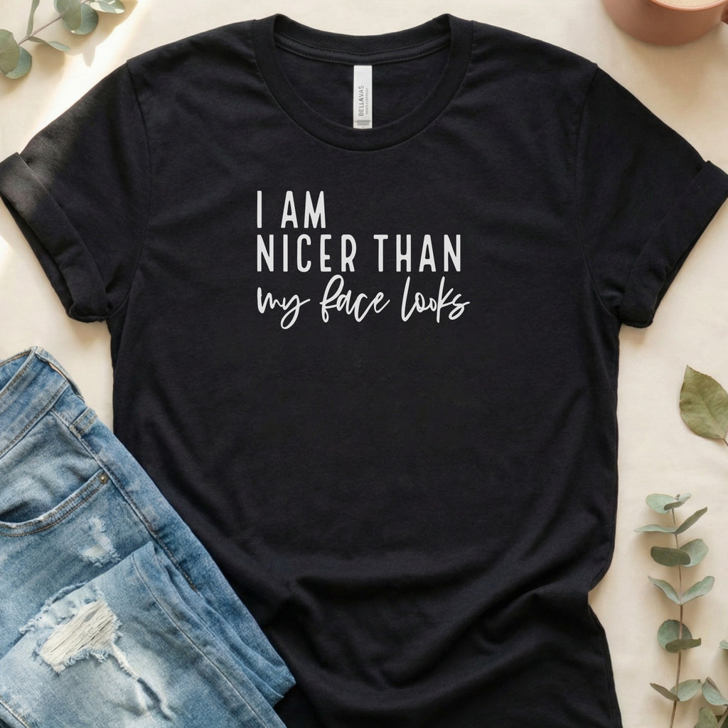 I Am Nicer Than My Face Looks Graphic T-Shirt