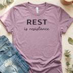 Rest Is Resistance Graphic Lettering Stylish T-Shirt