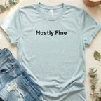 Mostly Fine Blue Casual Style Graphic T-shirt