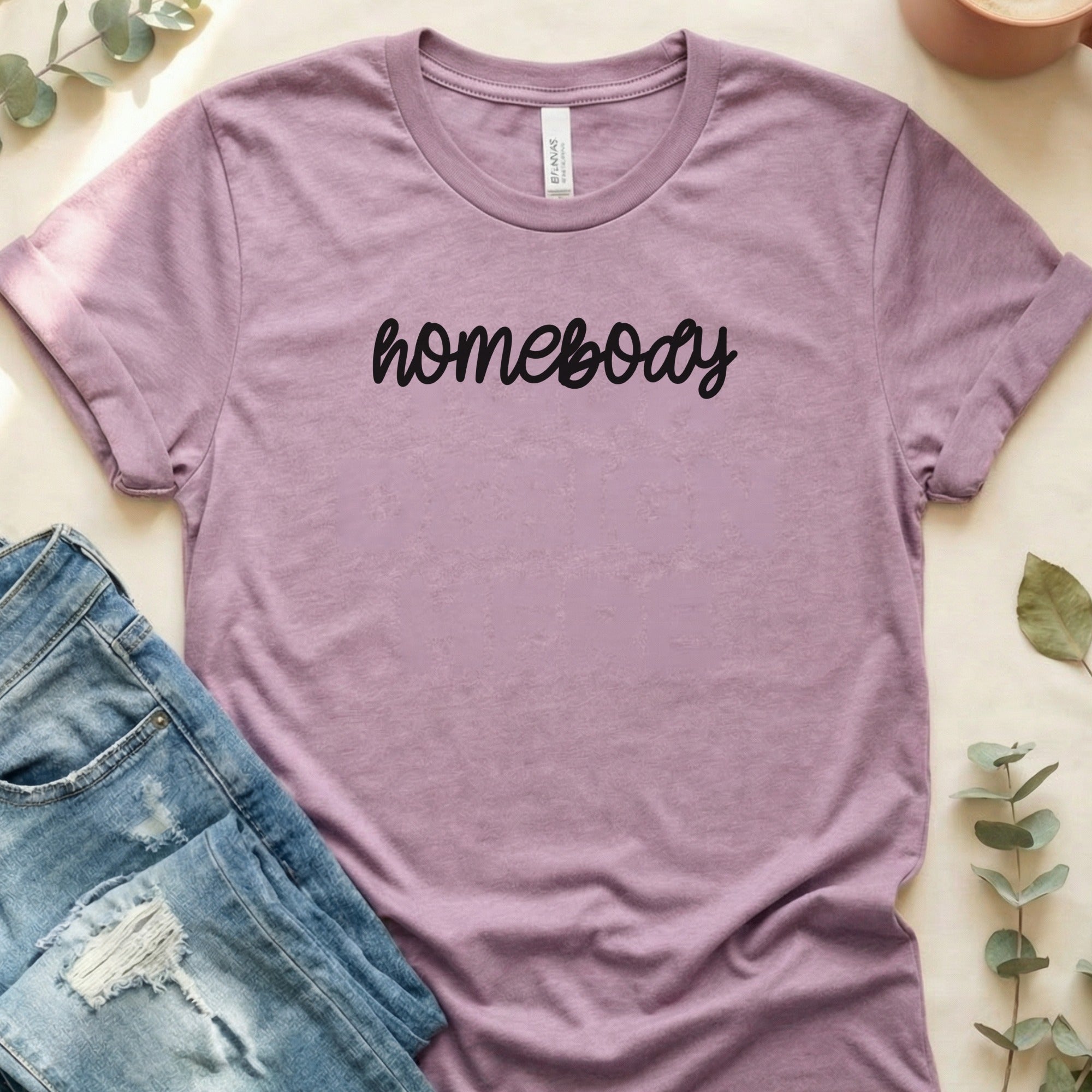 Homebody Script Font Design Relaxed Fit T-Shirt