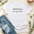 ADHD Brain Anxiety Heart graphic tee