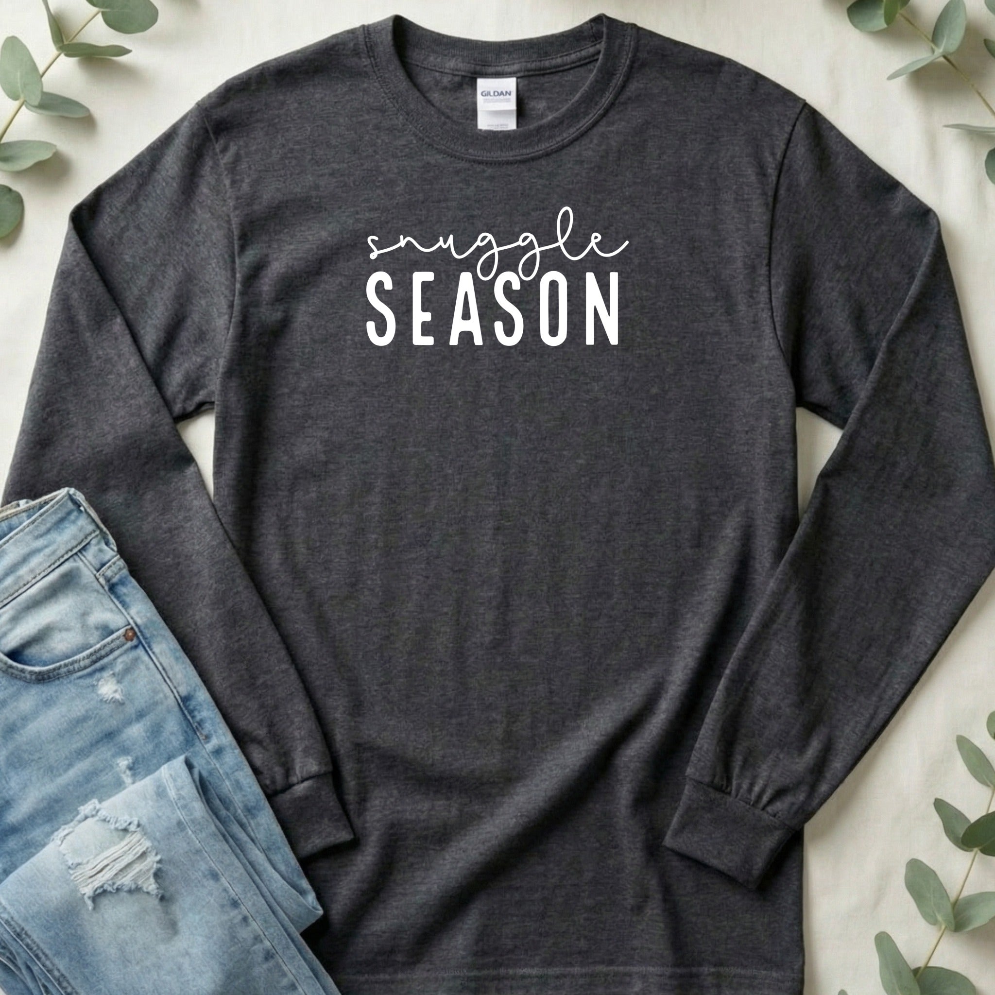 Snuggle Season Text In Bold Design Long Sleeve T-Shirt