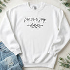 Peace and Joy Sweatshirt with Leaf Design Sweater