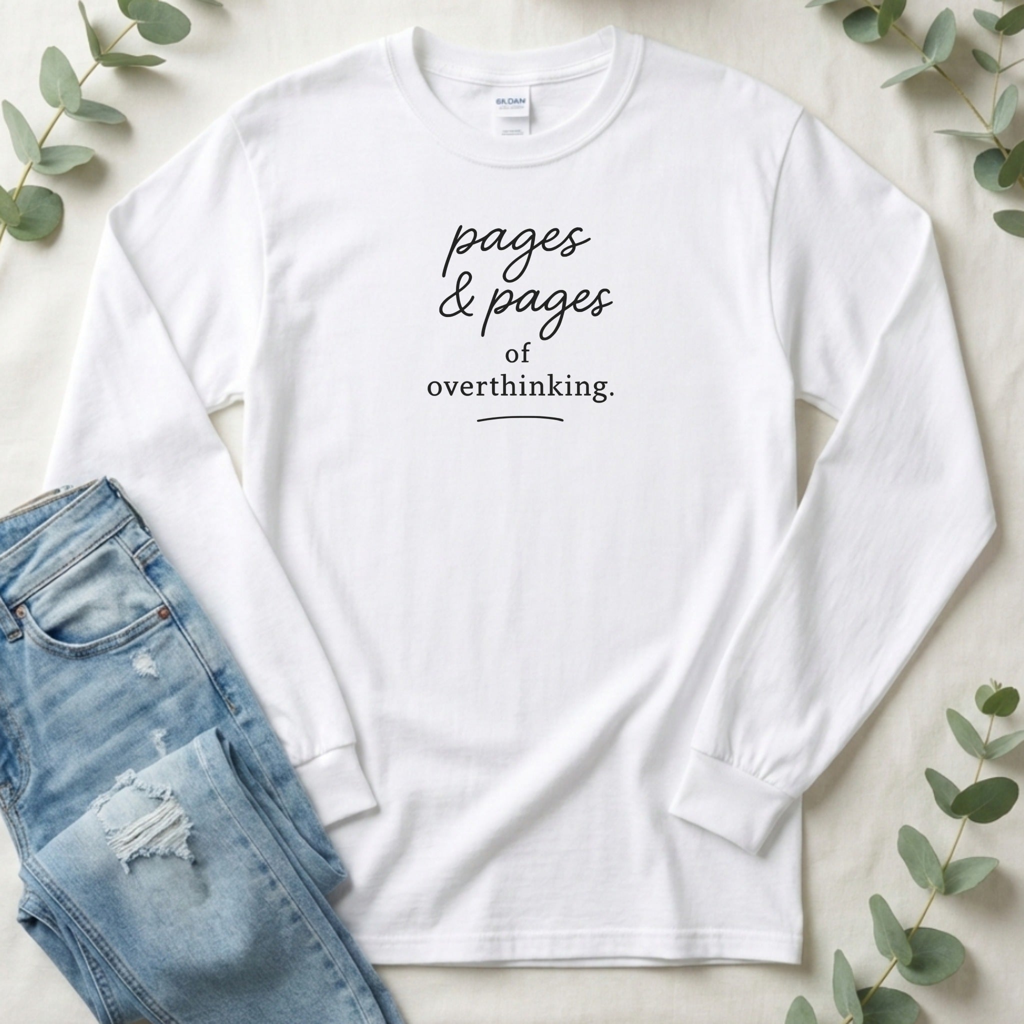 pages and pages overthinking long-sleeve shirt product