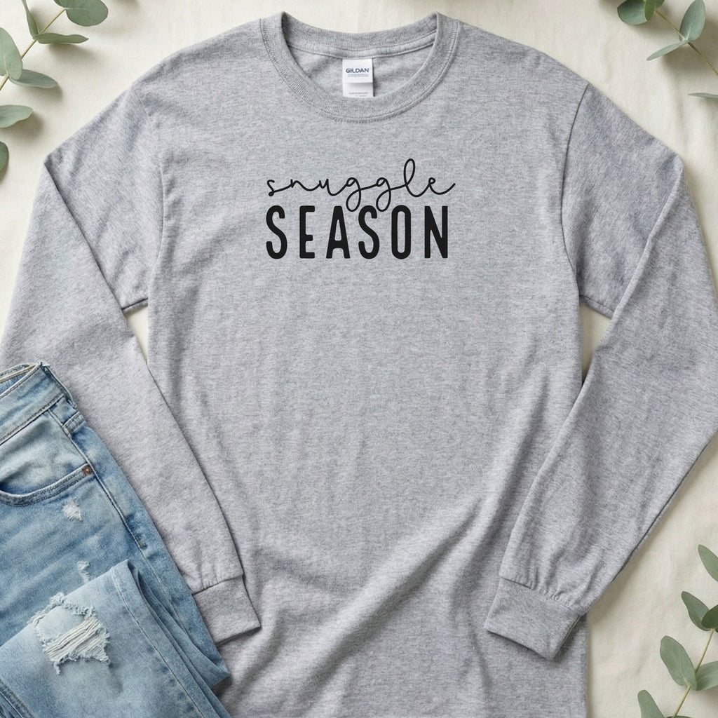 Snuggle Season Text In Bold Design Long Sleeve T-Shirt