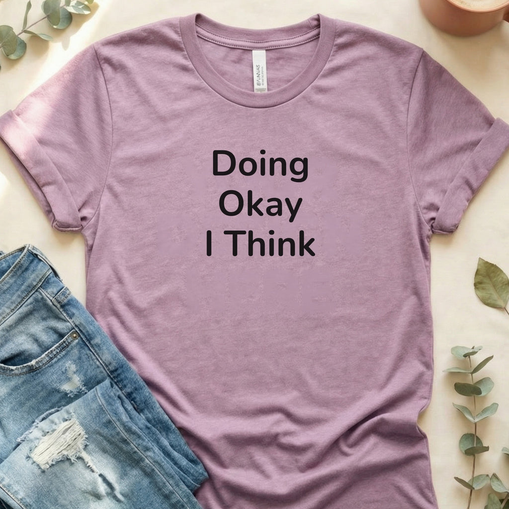 Doing Okay I Think Graphic Tee Shirt Casual Wear