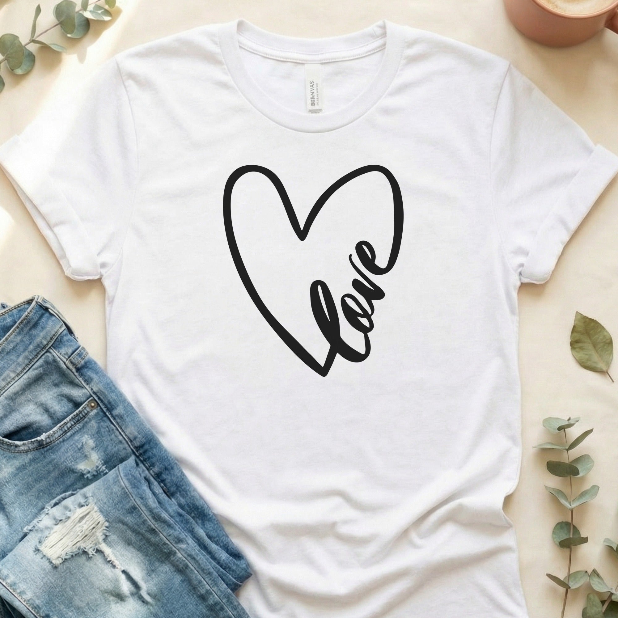 Heart Love Design Graphic Tee Shirt Product