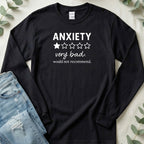 Anxiety Very Bad Would Not Recommend One Star Design Long Sleeve T-Shirt