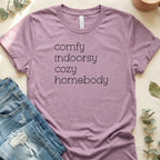 Comfy Indoorsy Cozy Homebody Graphic Tee Shirt