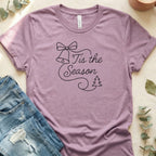 Tis the Season Shirt with Festive Bell and Tree Design