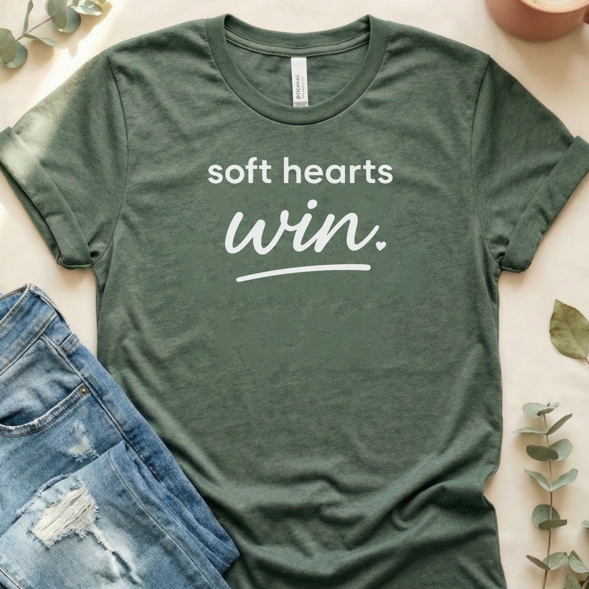 Soft Hearts Win Motivational Quote T-Shirt
